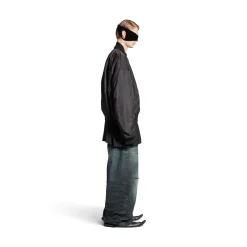 Men's Balenciaga Boxing Varsity Jacket in Black