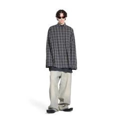 Men's Balenciaga Shirt Oversized in Dark Blue