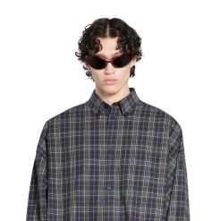 Men's Balenciaga Shirt Oversized in Dark Blue