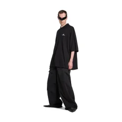 Men's Bb Classic Balenciaga Polo Shirt Oversized in Black