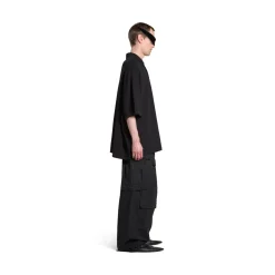 Men's Bb Classic Balenciaga Polo Shirt Oversized in Black