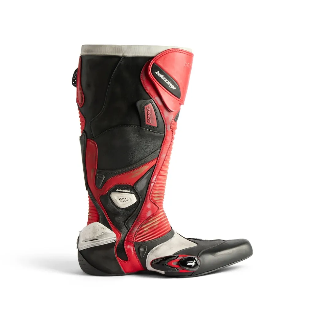 Men's Biker Boot in Red/white/black
