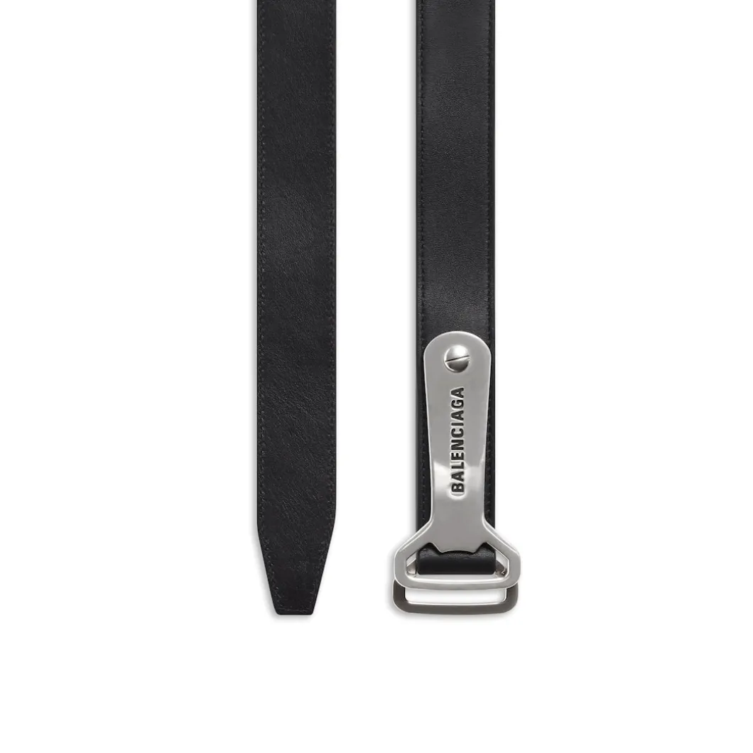 Men's Bottle Opener D Ring Belt in Black