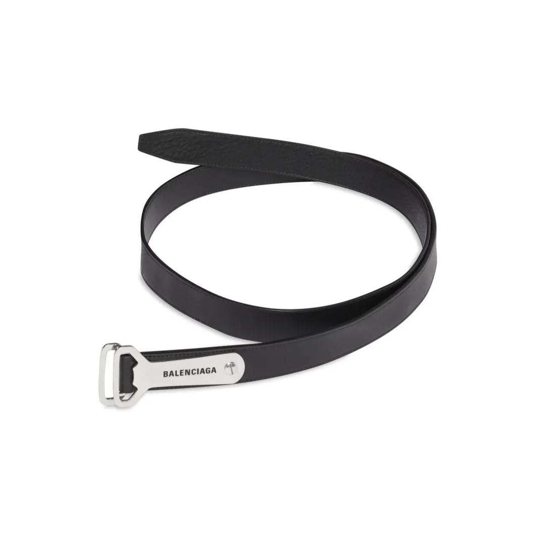 Men's Bottle Opener D Ring Belt in Black