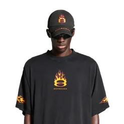 Men's Burning Unity T-shirt Oversized in Black