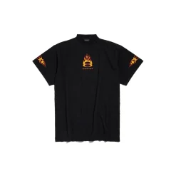 Men's Burning Unity T-shirt Oversized in Black