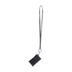 Men's Car Card Case On Keychain Dirty Effect in Black