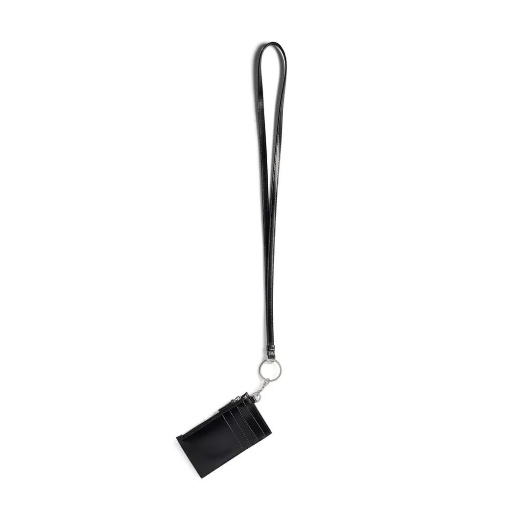 Men's Cash Card Case On Keychain Box in Black/white