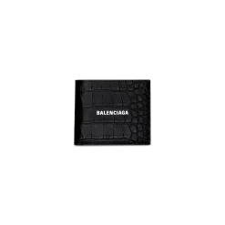 Men's Cash Square Folded Coin Wallet in Black
