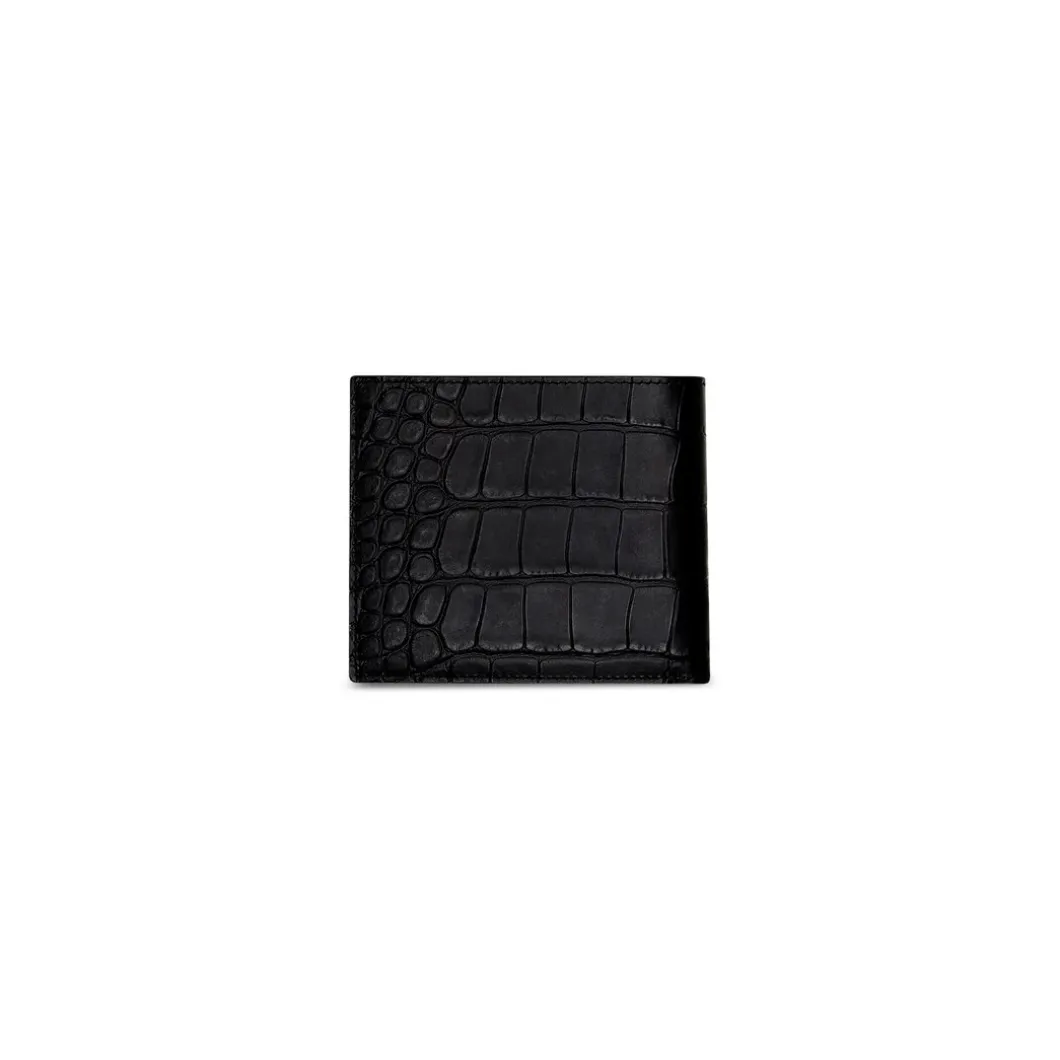 Men's Cash Square Folded Coin Wallet in Black