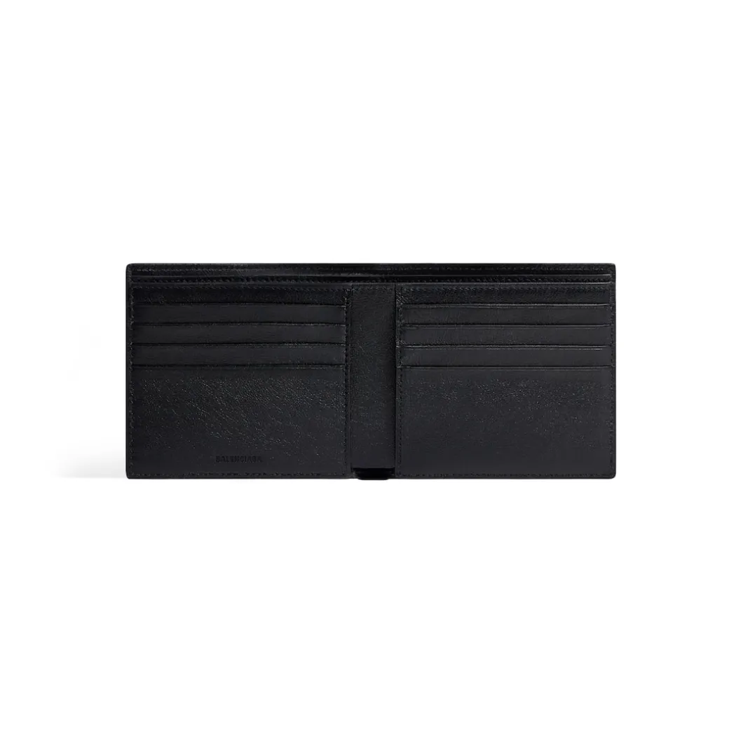 Men's Cash Square Folded Wallet Box in Black/white