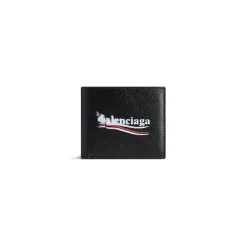 Men's Cash Square Folded Wallet in Black