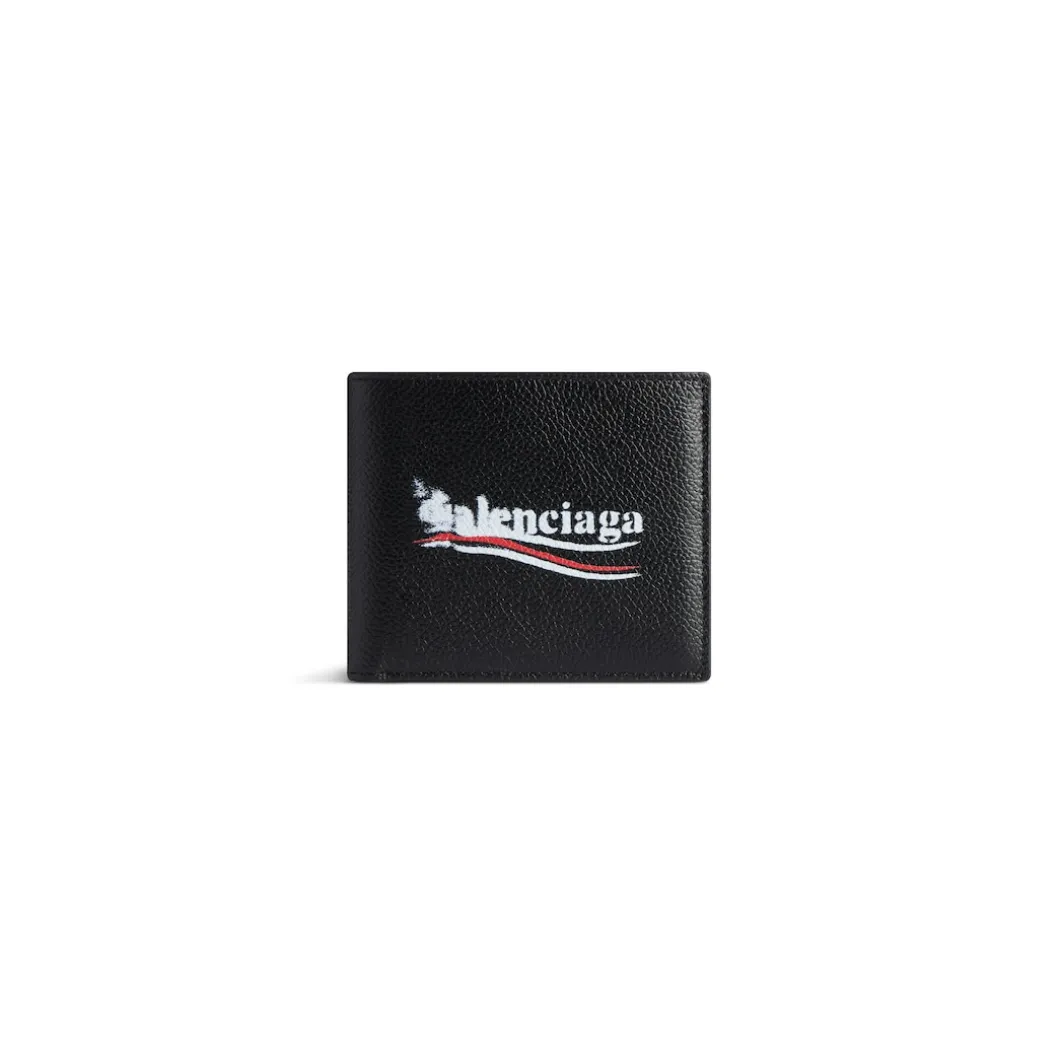 Men's Cash Square Folded Wallet in Black