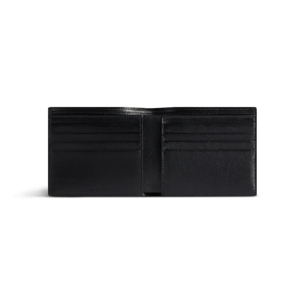 Men's Cash Square Folded Wallet in Black