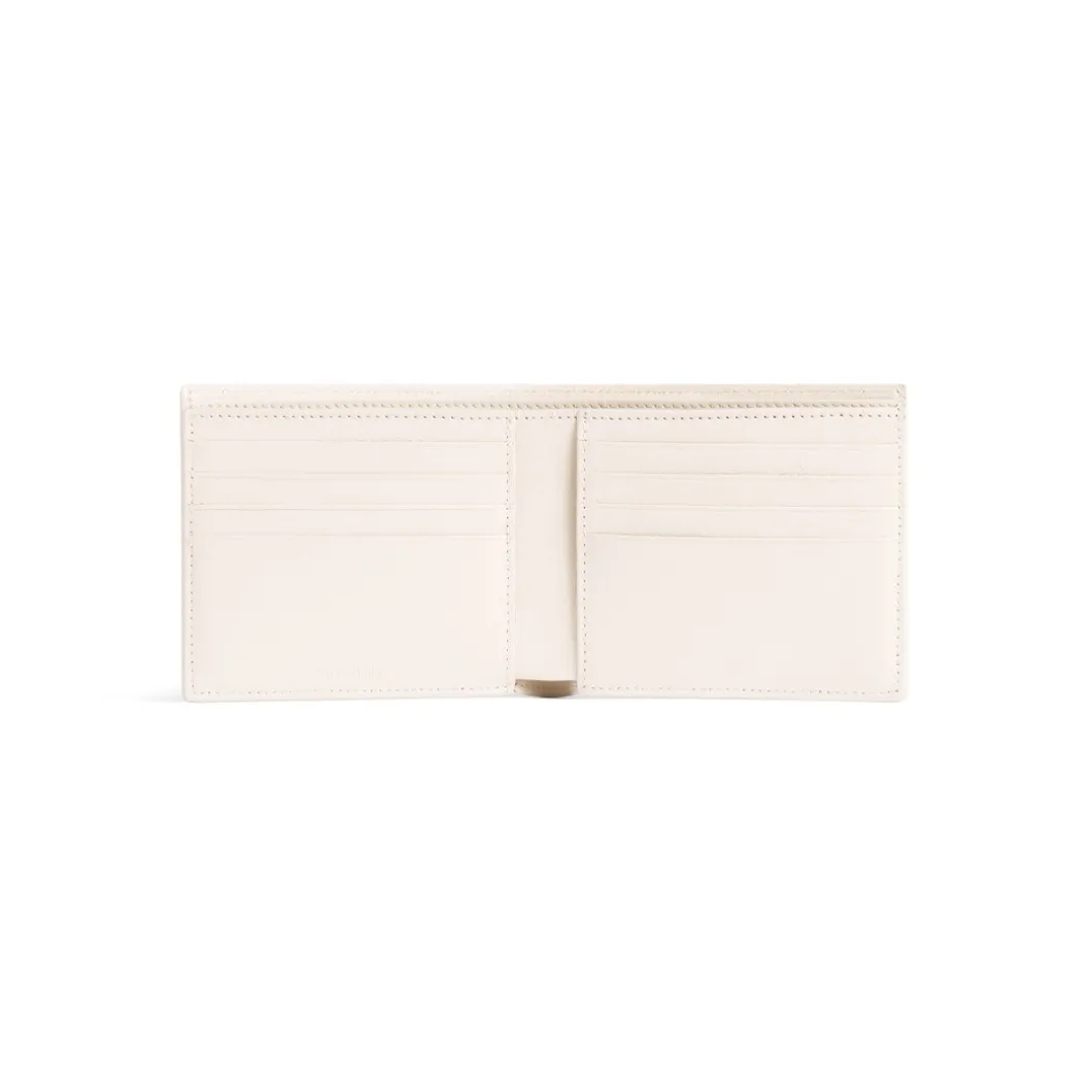 Men's Cash Square Folded Wallet in Light Beige