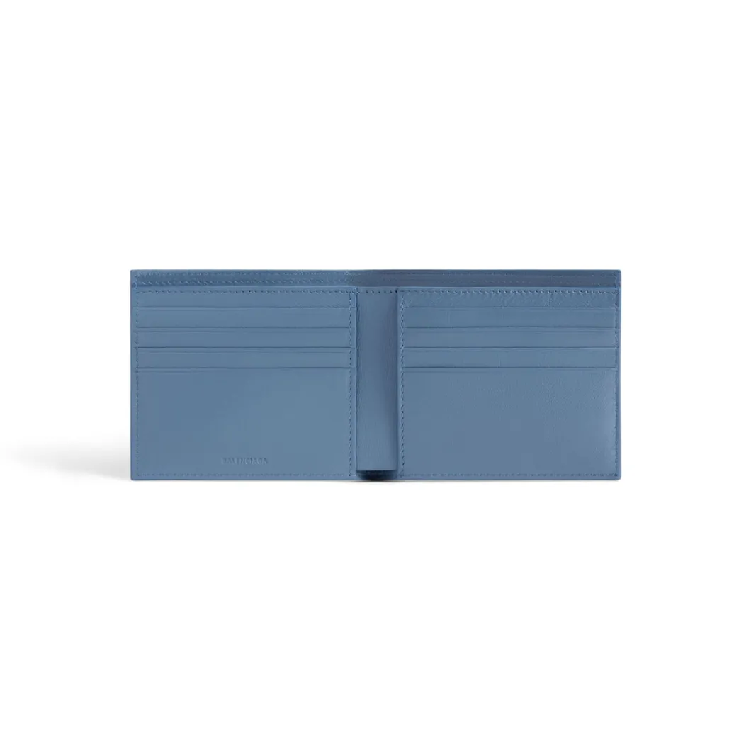 Men's Cash Square Folded Wallet in Blue
