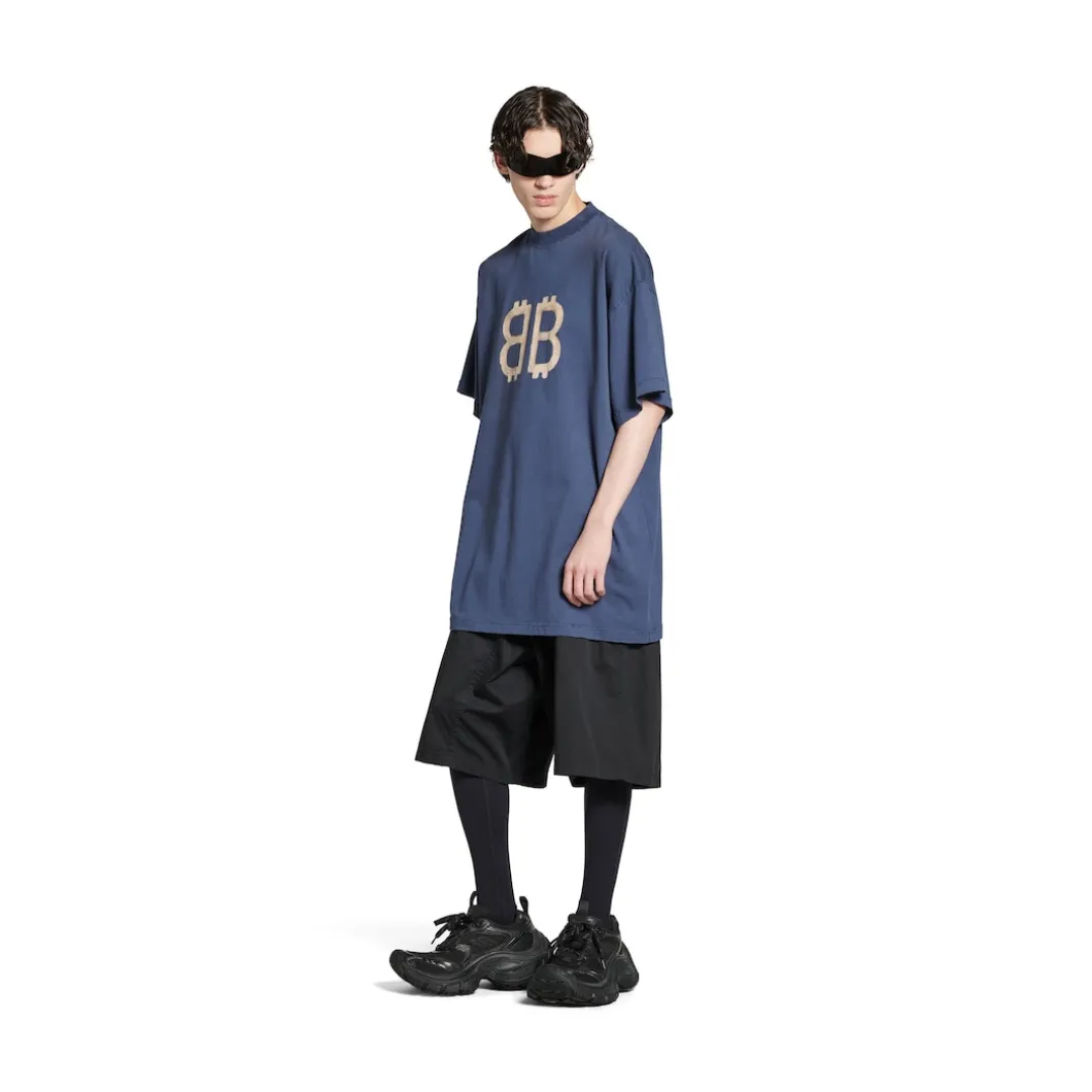 Men's Crypto T-shirt Oversized in Blue