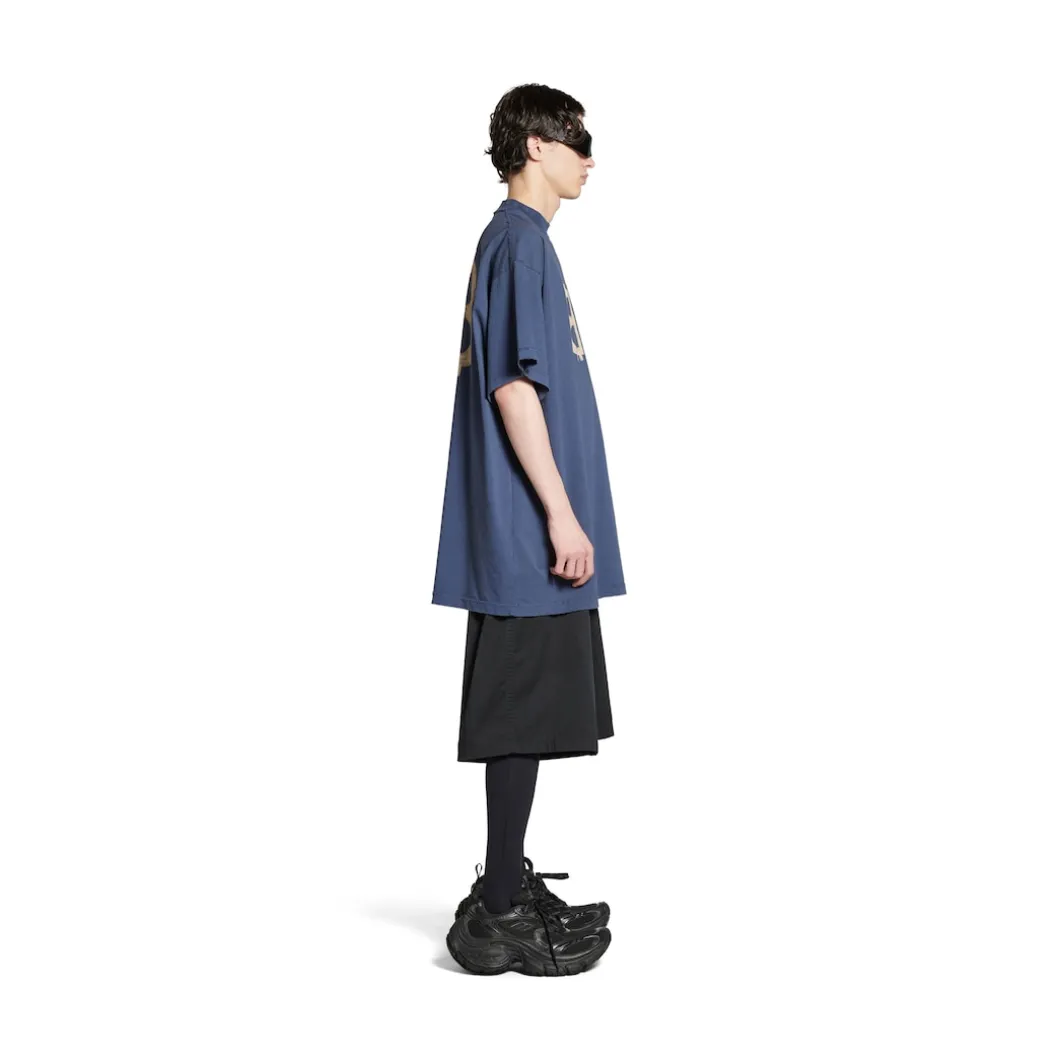 Men's Crypto T-shirt Oversized in Blue