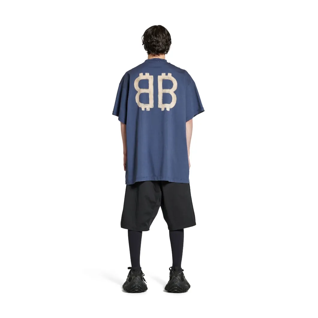 Men's Crypto T-shirt Oversized in Blue