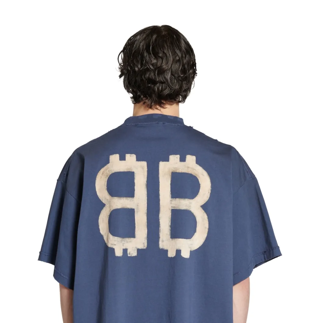 Men's Crypto T-shirt Oversized in Blue