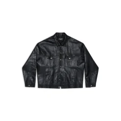 Men's Denim Style Jacket in Black