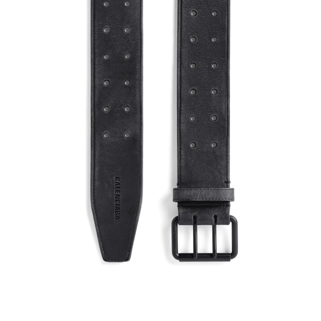 Men's Double Holes Belt in Black