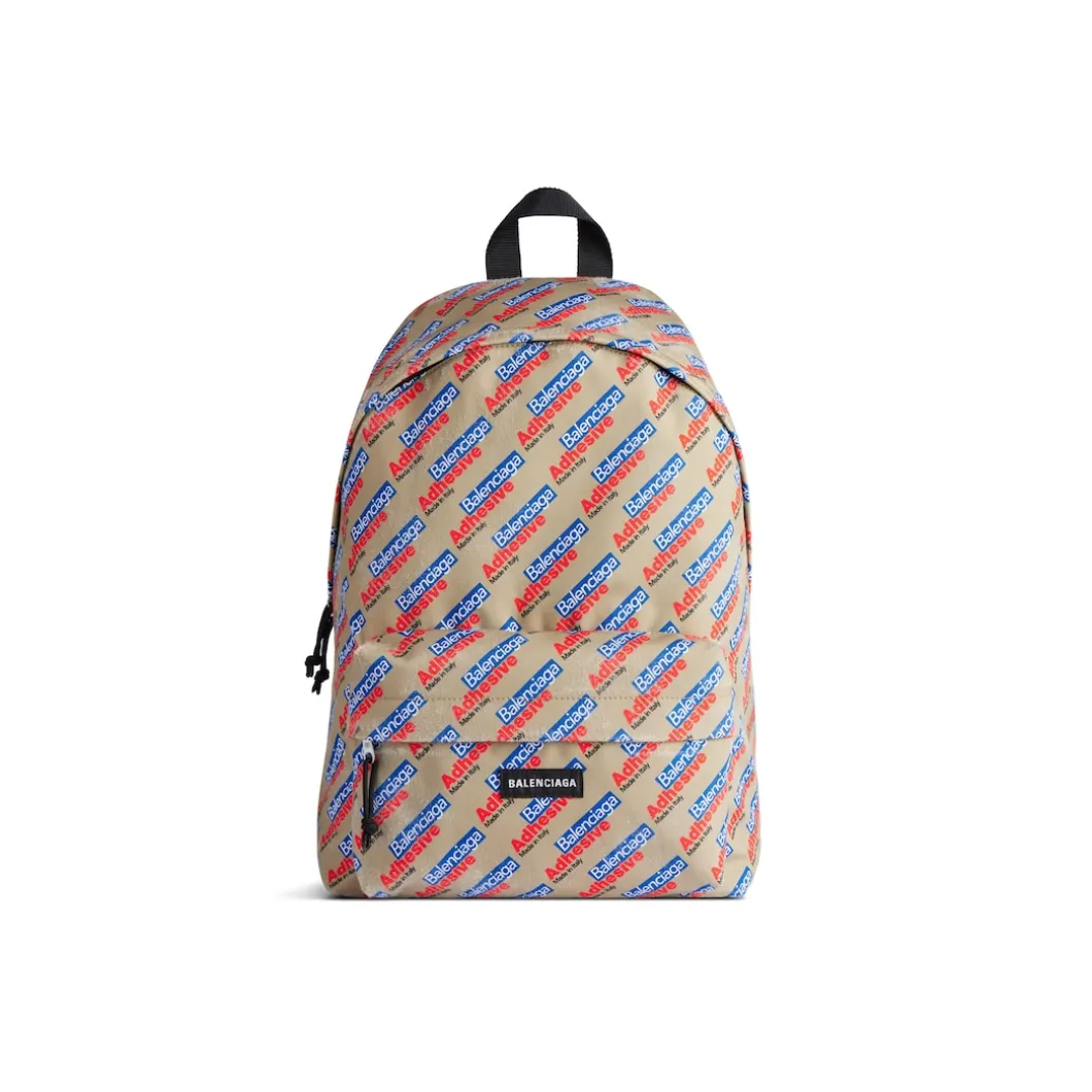 Men's Explorer Backpack in Beige/red/blue