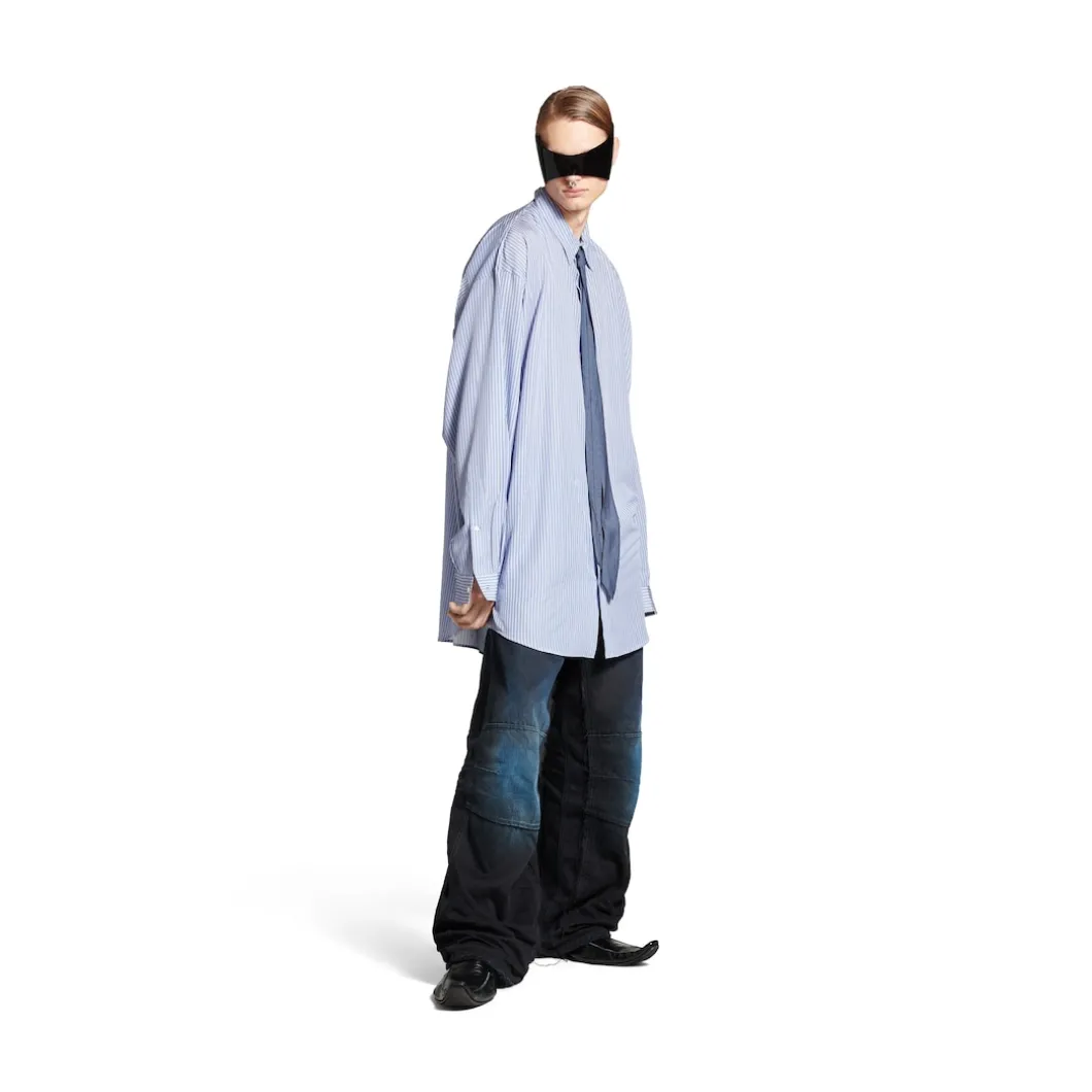 Men's Fluid Shirt in Blue/white