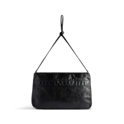 Men's Grungy Medium Messenger Bag in Black