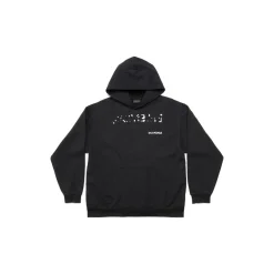 Men's Hand-drawn Balenciaga Hoodie Medium Fit in Black