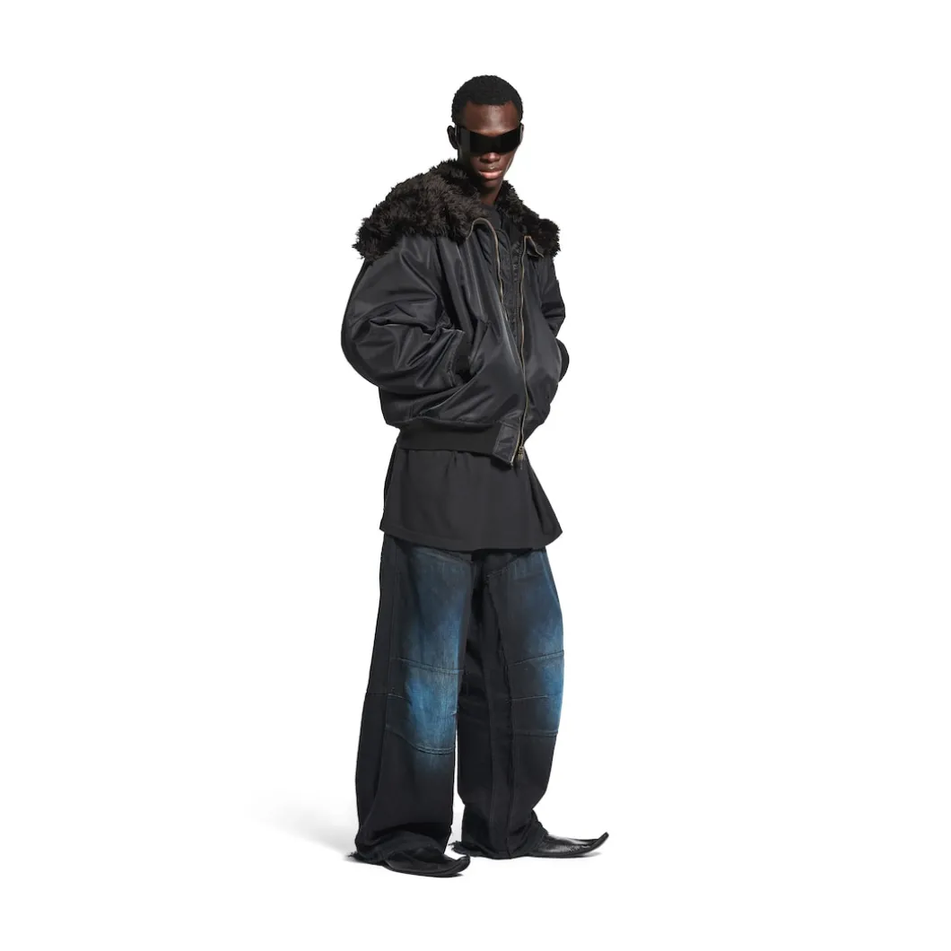 Men's Hooded Bomber in Black