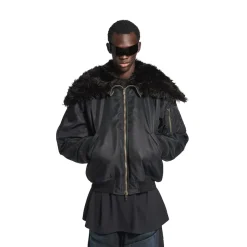 Men's Hooded Bomber in Black