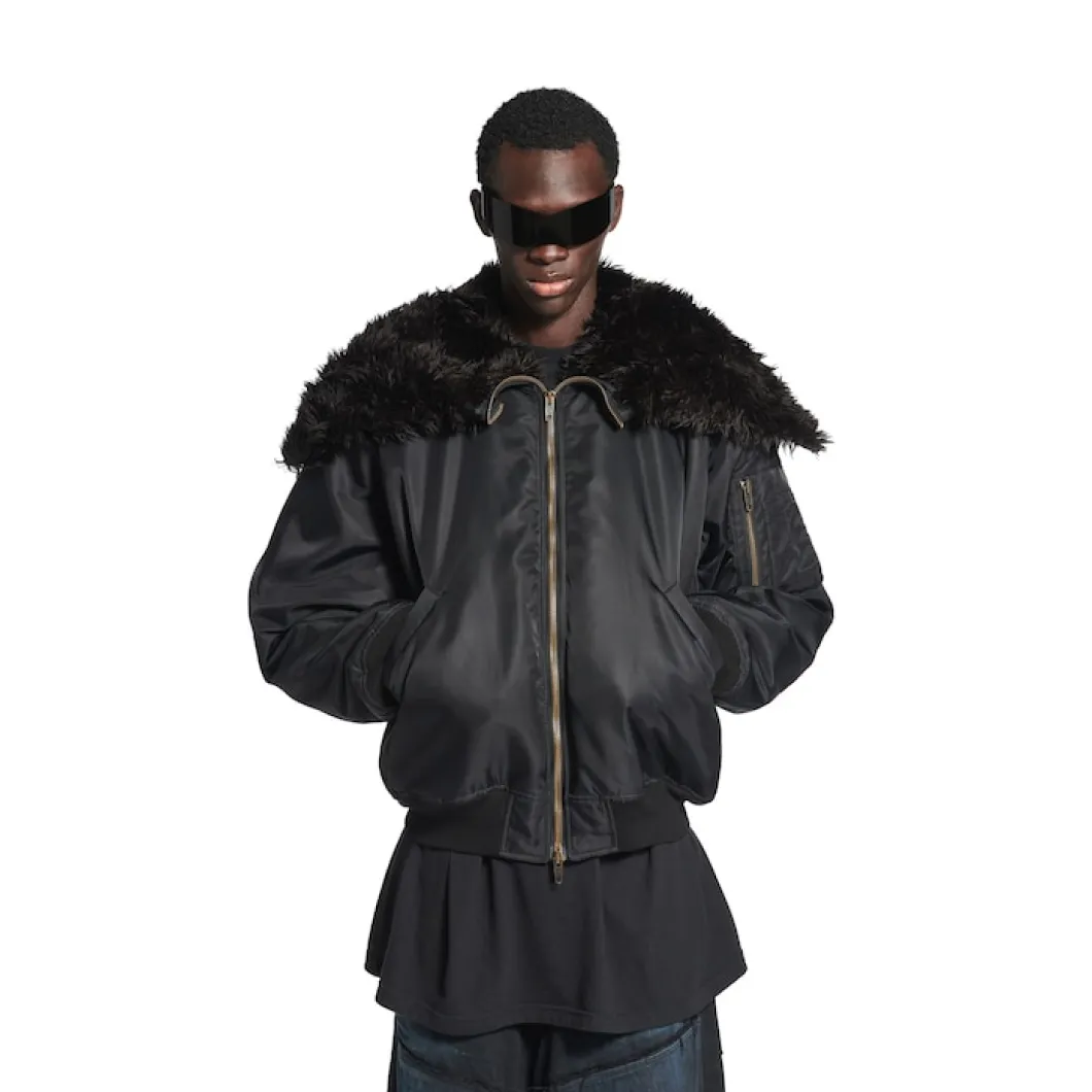Men's Hooded Bomber in Black