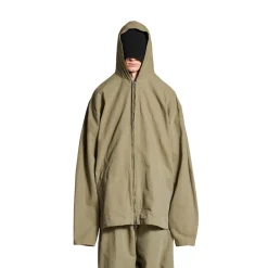 Men's Hooded Zip-up Jacket in Green