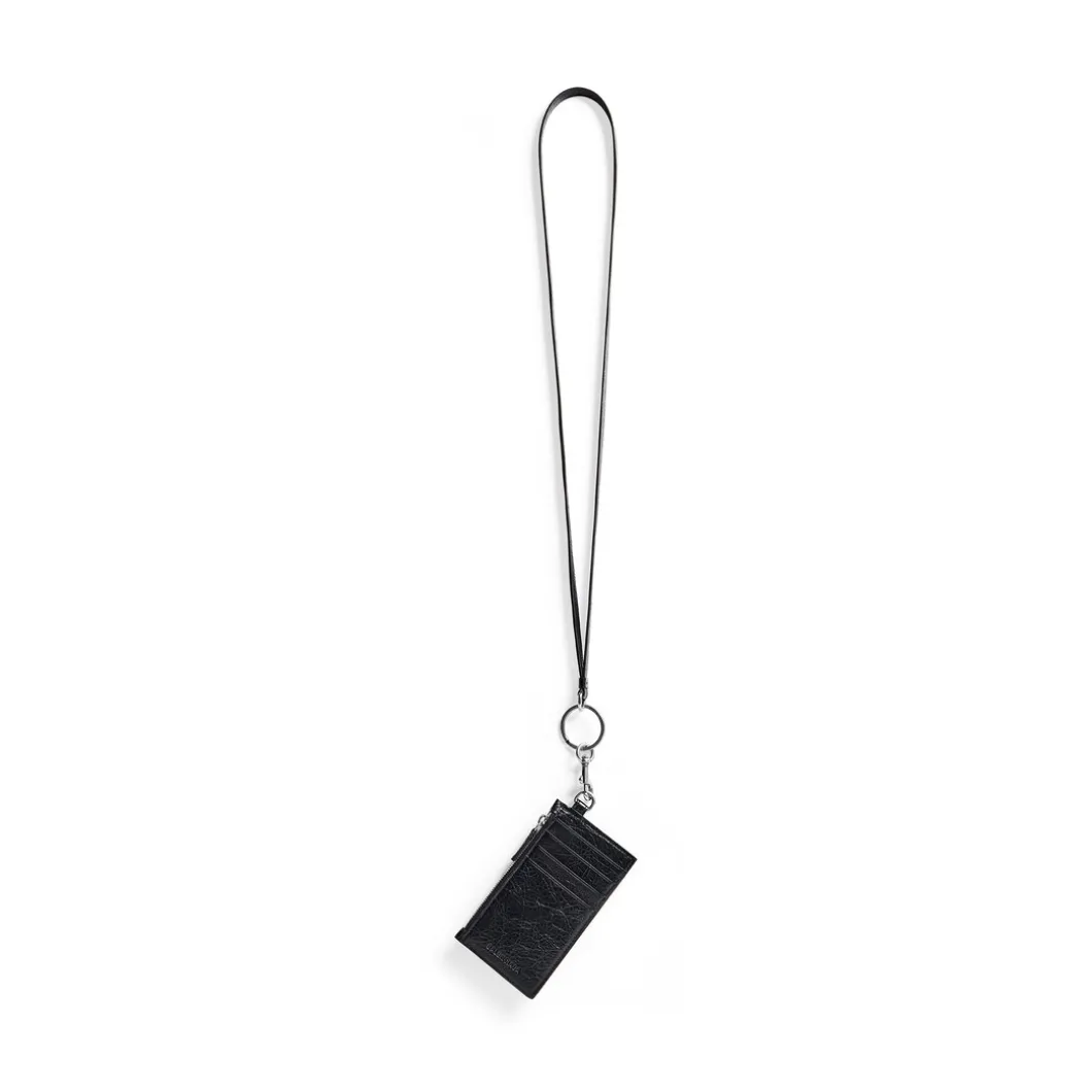 Men's Le Cagole Card Case On Keychain in Black