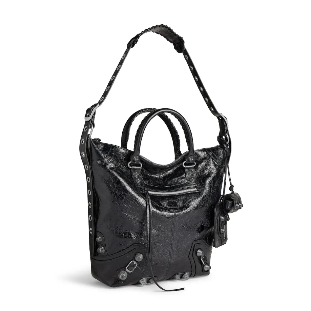 Men's Le Cagole Medium Tote Bag in Black
