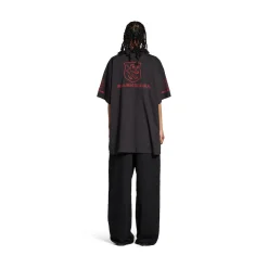 Men's Lion Club T-shirt Oversized in Black/red