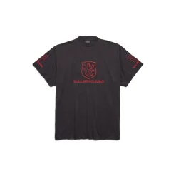 Men's Lion Club T-shirt Oversized in Black/red
