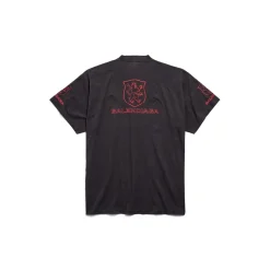 Men's Lion Club T-shirt Oversized in Black/red