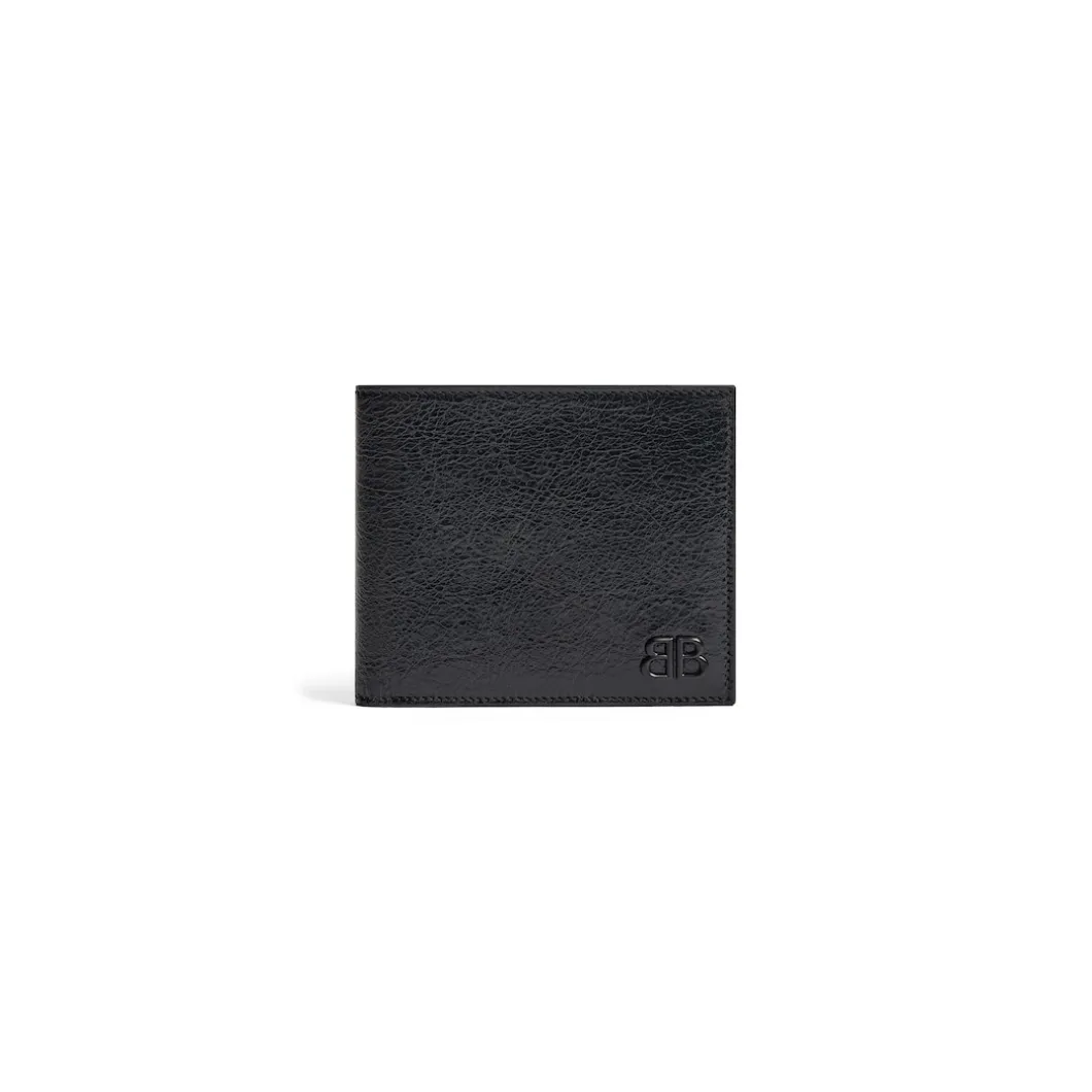 Men's Monaco Square Folded Wallet in Black