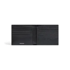 Men's Monaco Square Folded Wallet  in Black