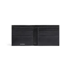 Men's Monaco Square Folded Wallet in Black