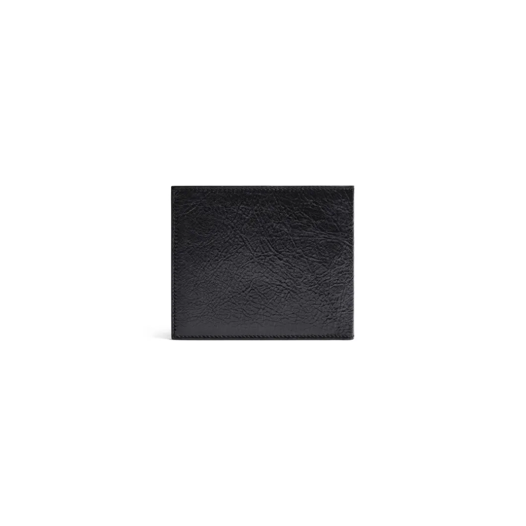 Men's Monaco Square Folded Wallet in Black