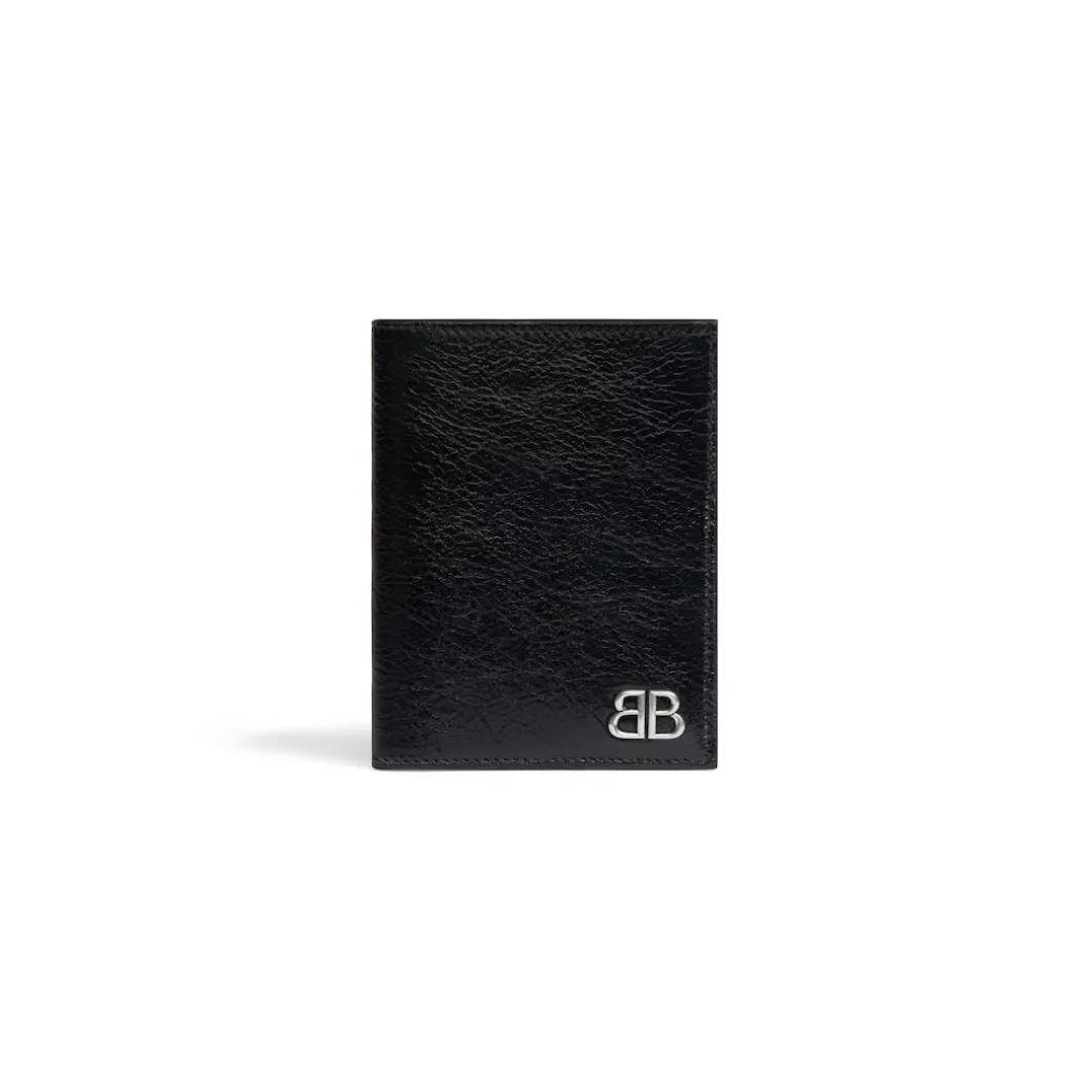 Men's Monaco Vertical Bifold Wallet in Black