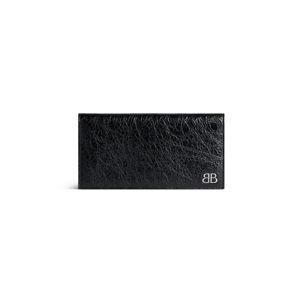 Men's Monaco Vertical Long Wallet in Black