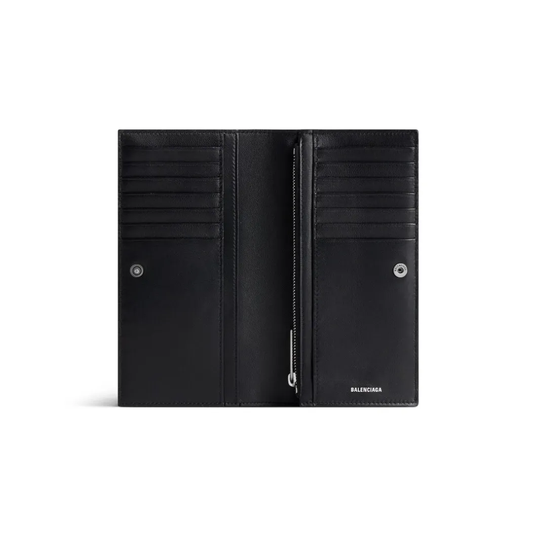 Men's Monaco Vertical Long Wallet in Black