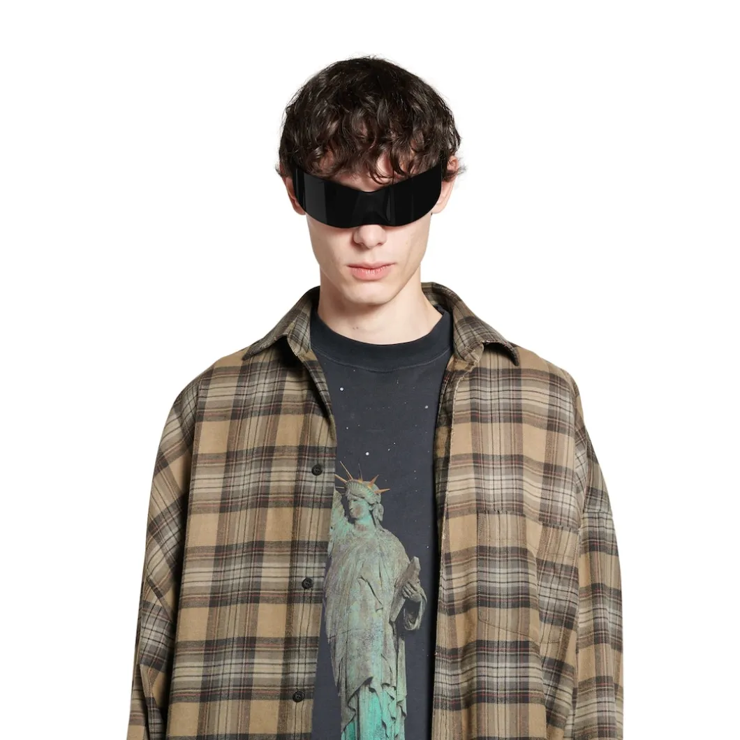 Men's Paris Liberty Layered Shirt Oversized in Dark Green