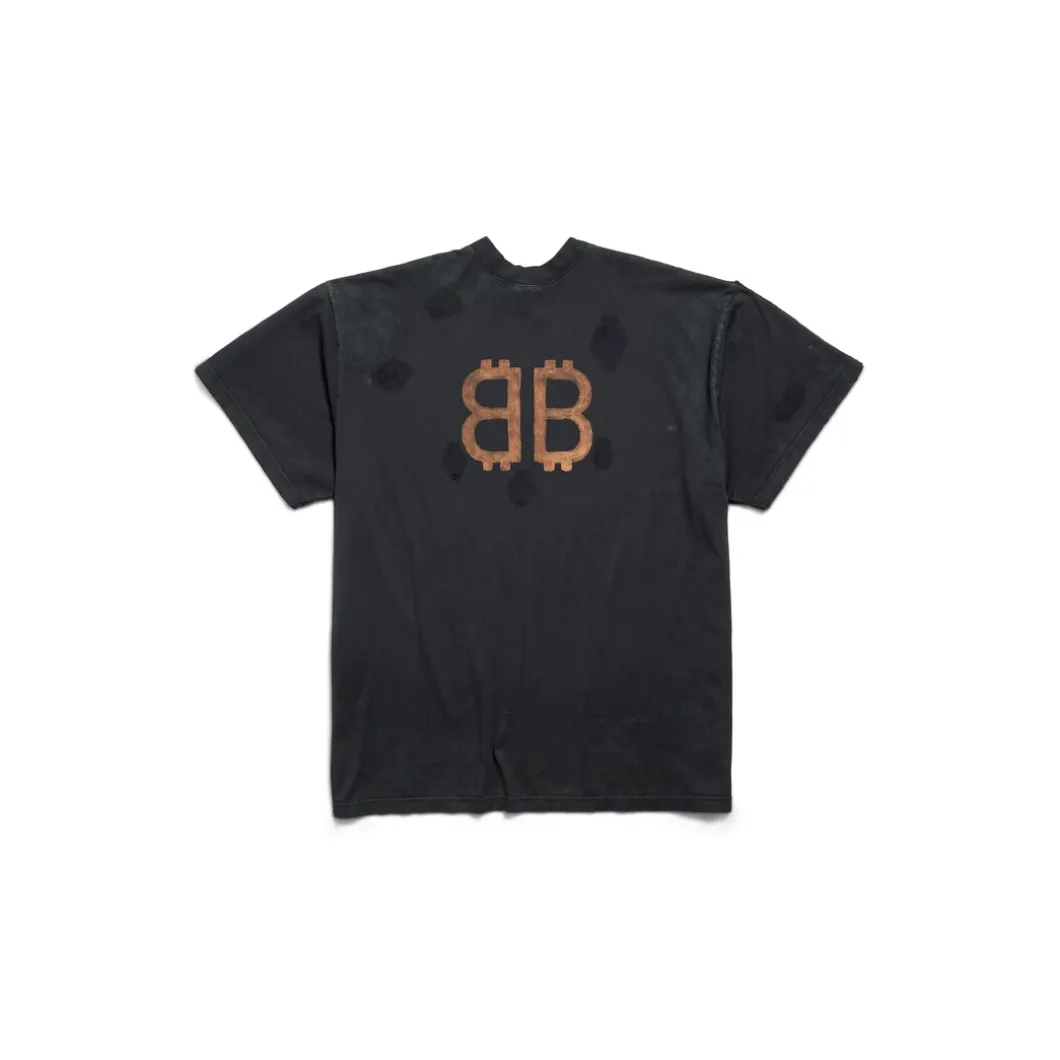 Men's Paris Moon Double Front T-shirt Oversized in Black