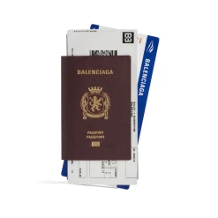 Men's Passport Long Wallet 2 Tickets in Dark Red