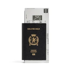 Men's Passport Long Wallet 1 Ticket in Black
